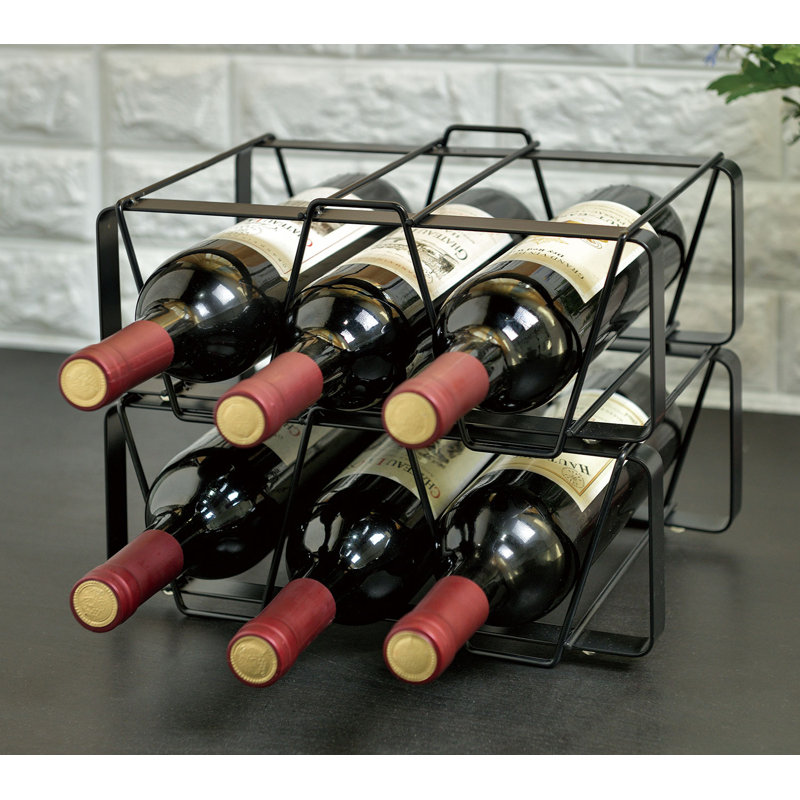 Prep & Savour 2pcs Tabletop Wine Rack 6 Bottle Wine Holder Storage